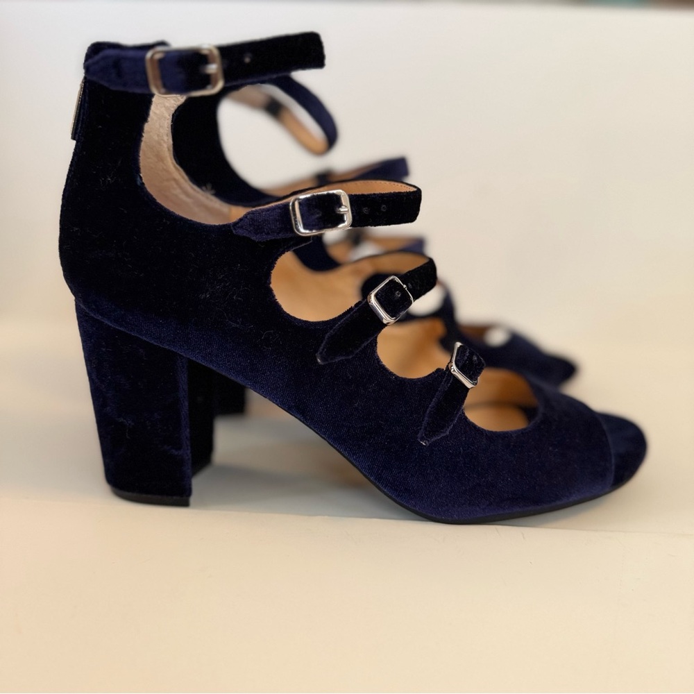 Unisa Velvet Heels in Deep Blue